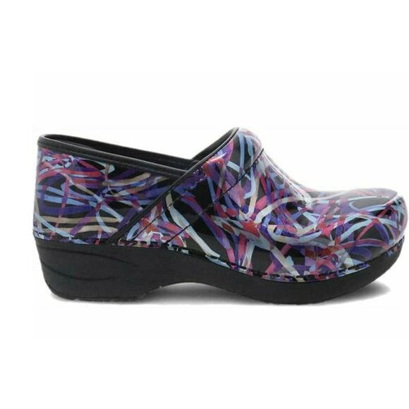 Dansko Women's XP 2.0 Ribbon Patent Clog | Sz 39 (8.5-9 US), NEW Black Multi - Picture 1 of 6